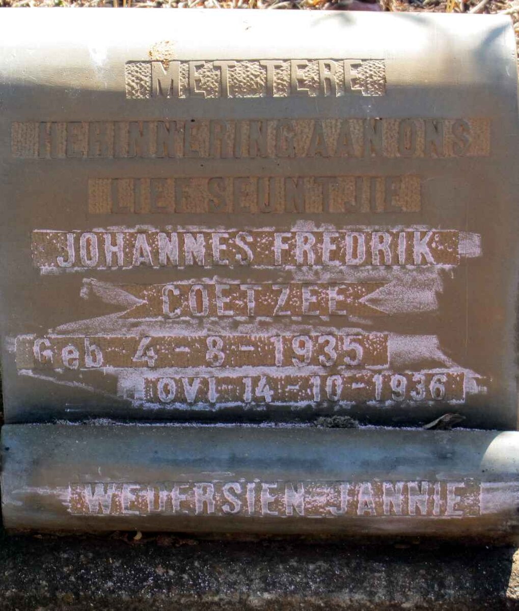 COETZEE Johannes Fredrik 1935-1936