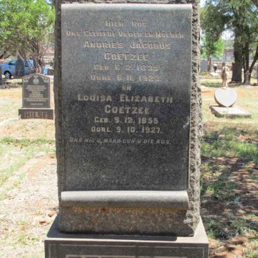 COETZEE Andries Jacobus 1835-1923 &amp; Louisa Elizabeth 1855-1927