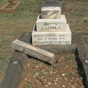 CRONJE E.J. 1895-1917