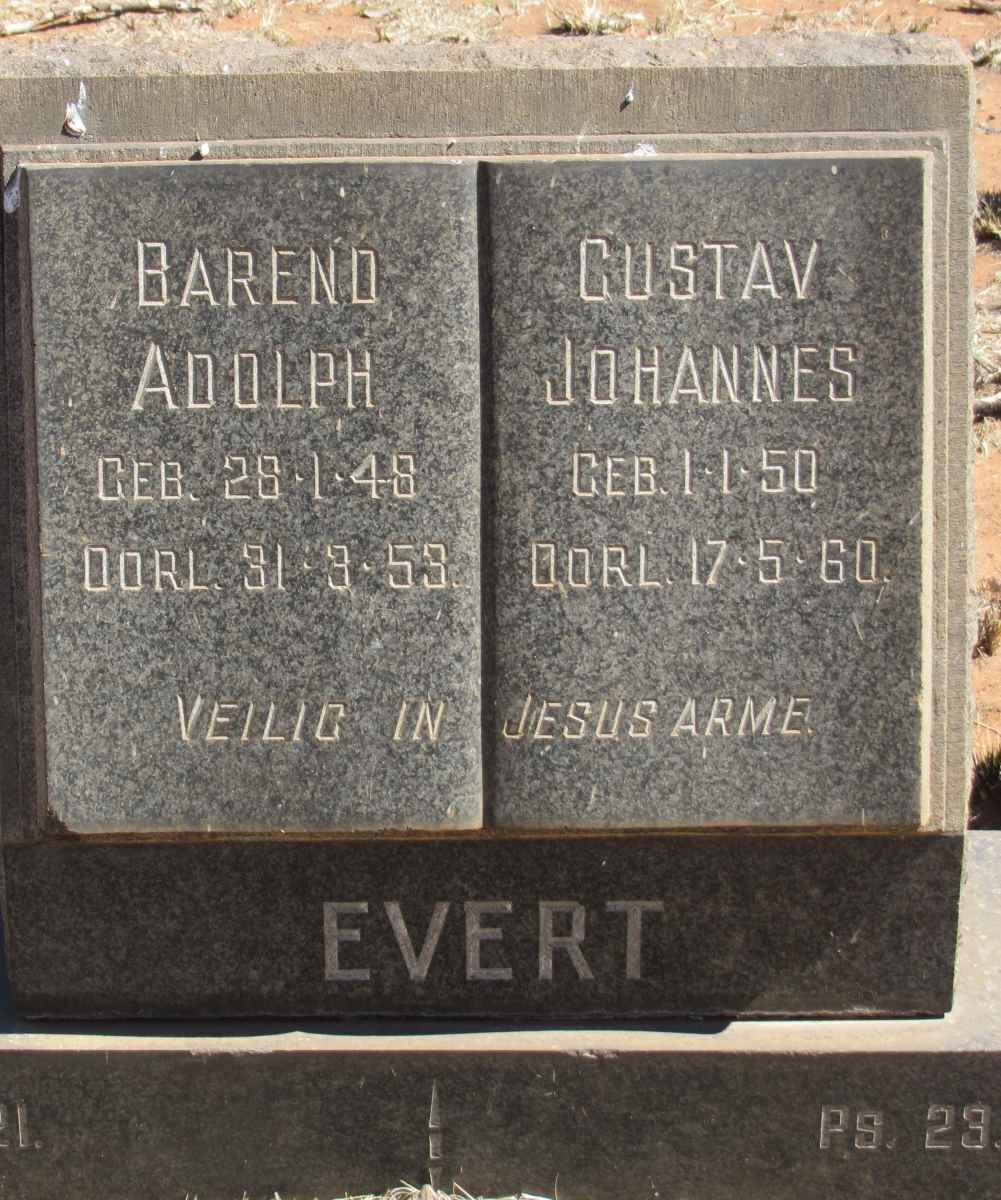 EVERT Barend Adolph 1949-1953 :: EVERT Gustav Johannes 1950-1960
