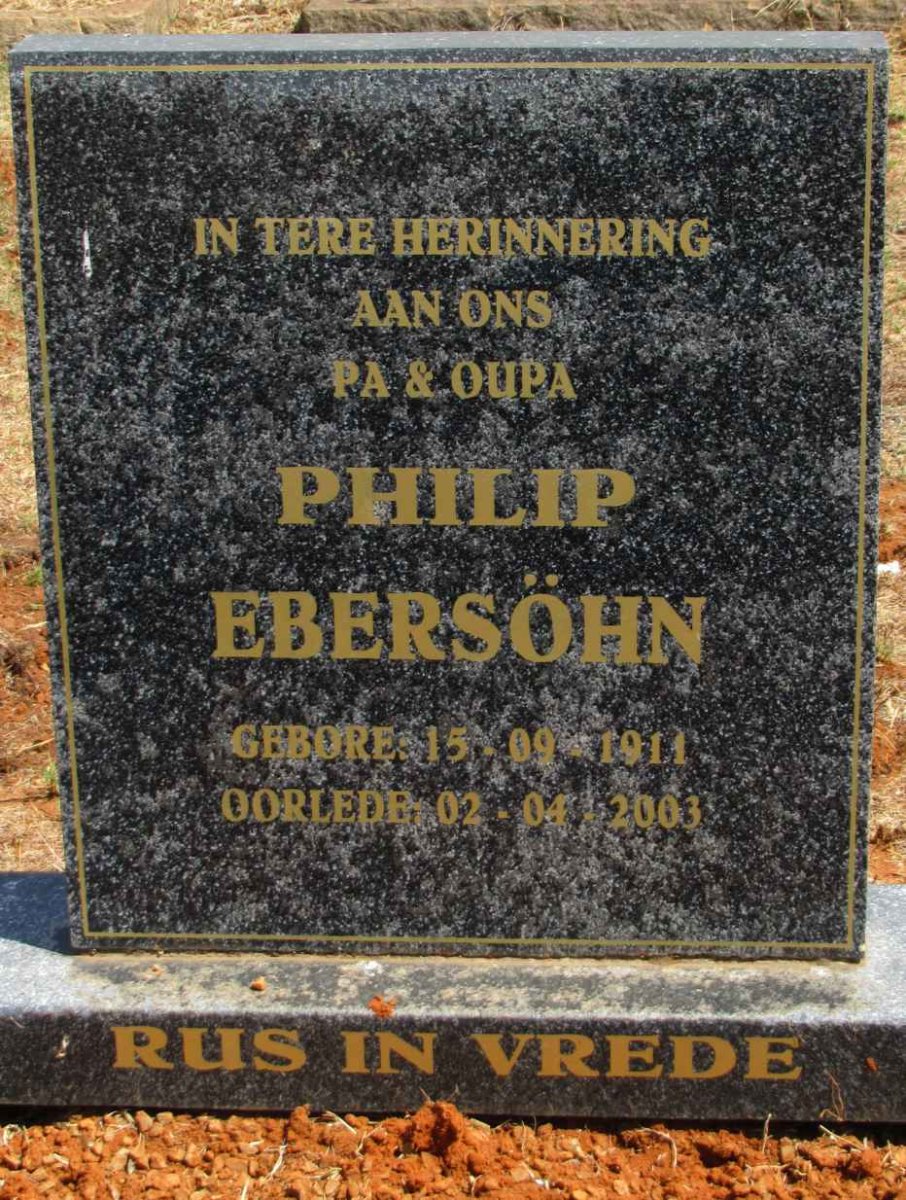 EBERSÖHN Philip 1911-2003