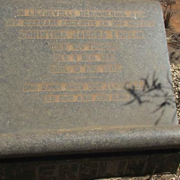 ENSLIN Christina Jacoba nee VAN TONDER 1891-1948