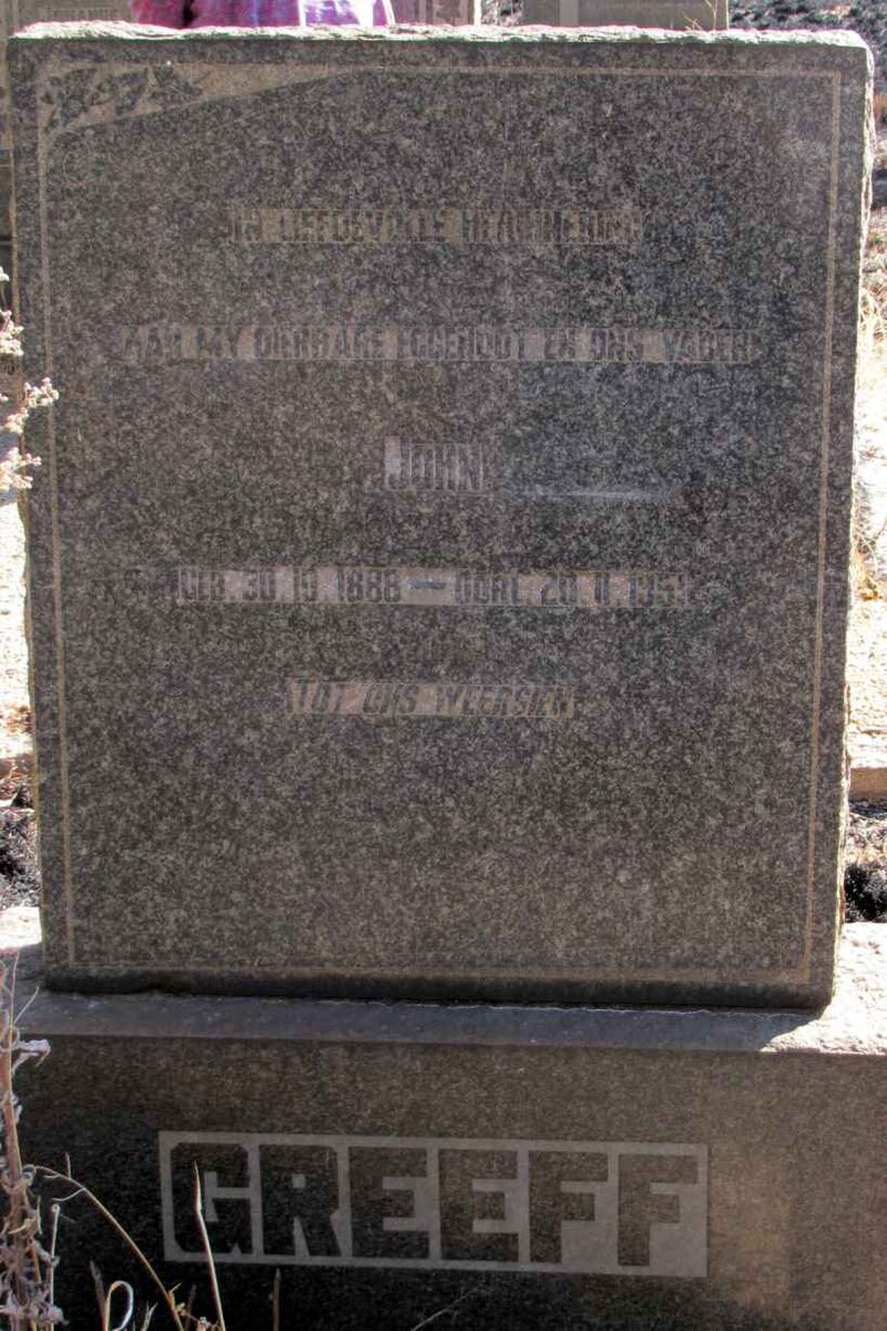 GREEFF John 1888-1951