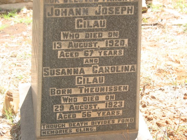 GILAU Johann Joseph -1920 &amp; Susanna Carolina THEUNISSEN -1923