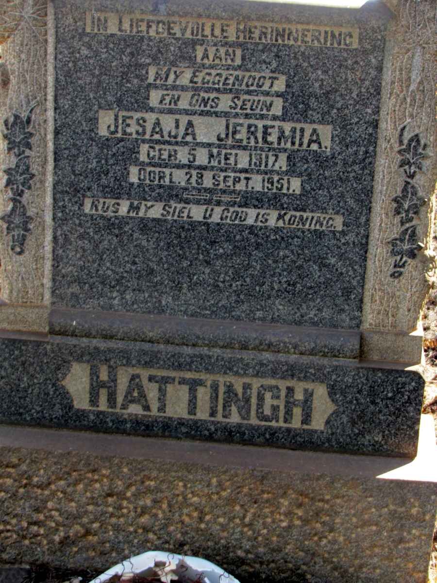 HATTINGH Jesaja Jeremia 1917-1951