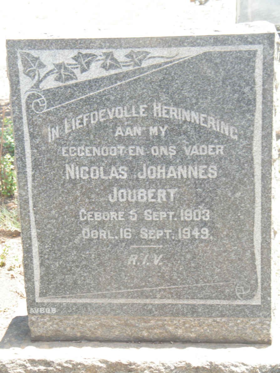 JOUBERT Nicolas Johannes 1903-1949