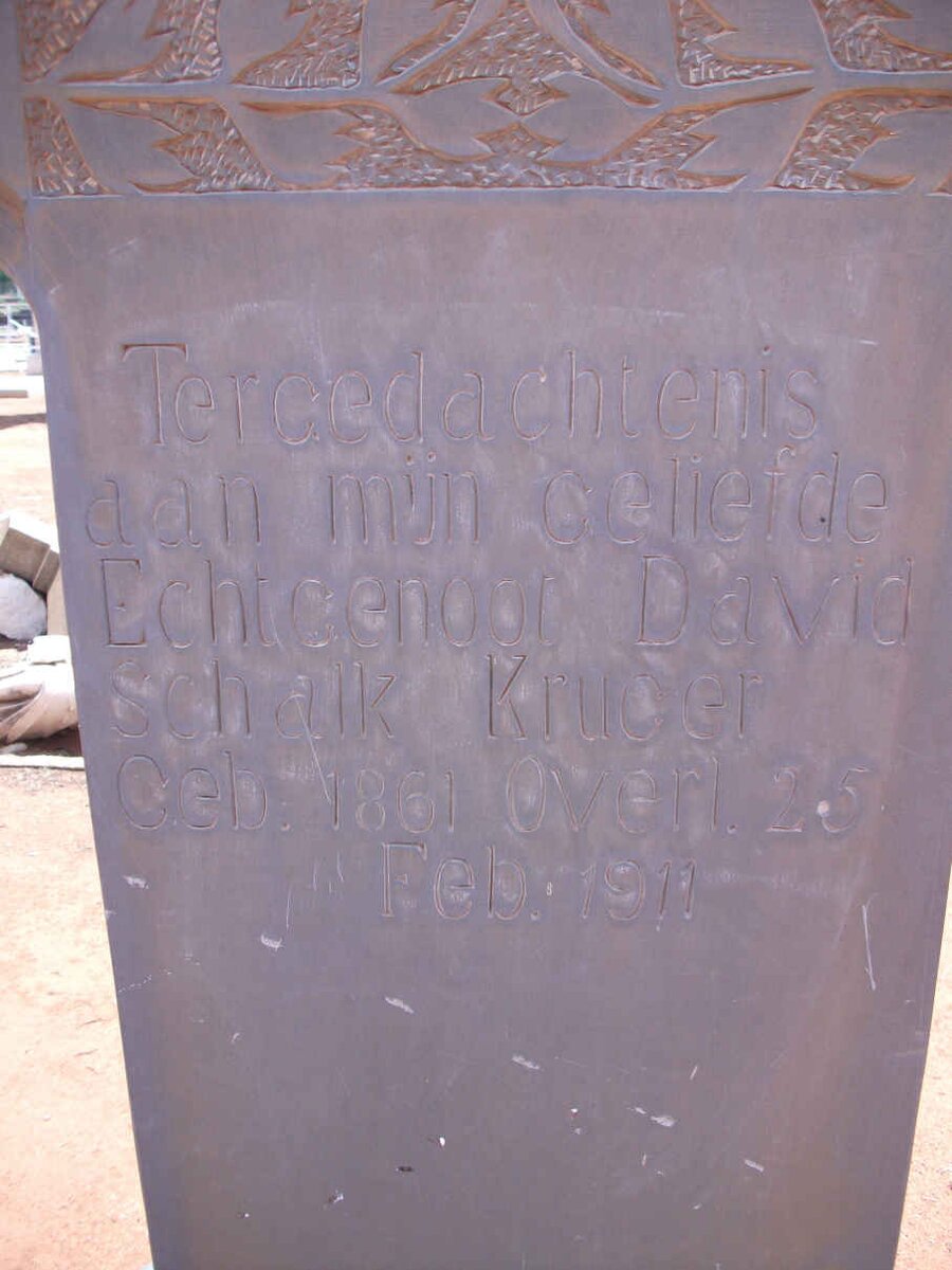 KRUGER David Schalk 1861-1911