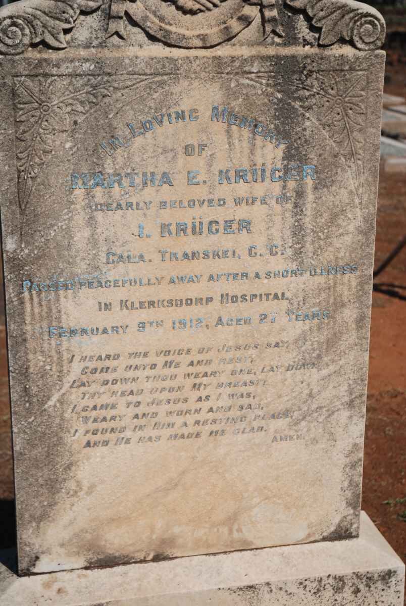 KRÜGER Martha E. -1912