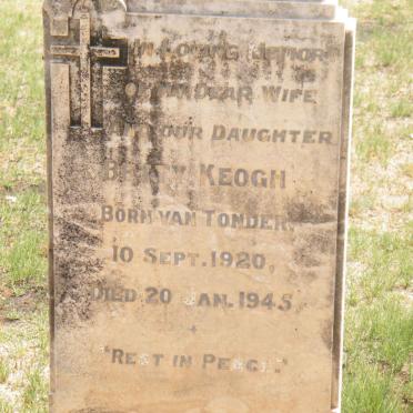 KEOGH Betty nee VAN TONDER 1920-1945
