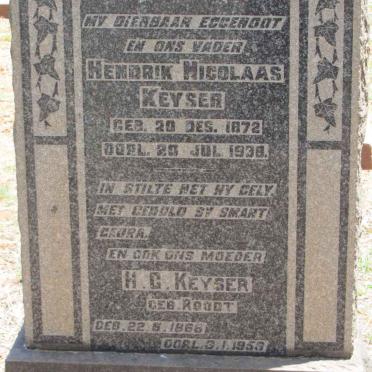KEYSER Hendrik Nicolaas 1872-1938 &amp; H.G. ROODT 1868-1959