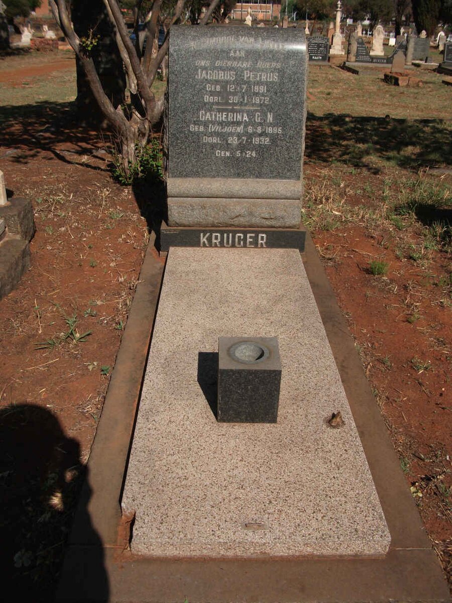 KRUGER Jacobus Petrus 1891-1972 &amp; Catherina G.N. VILJOEN 1895-1932