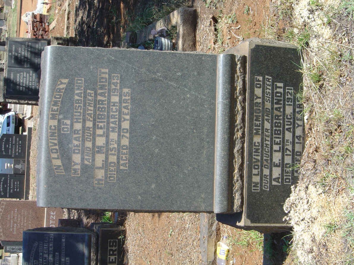 LEIBBRANDT H.L.M. -1943 :: LEIBBRANDT A.E. -1921  