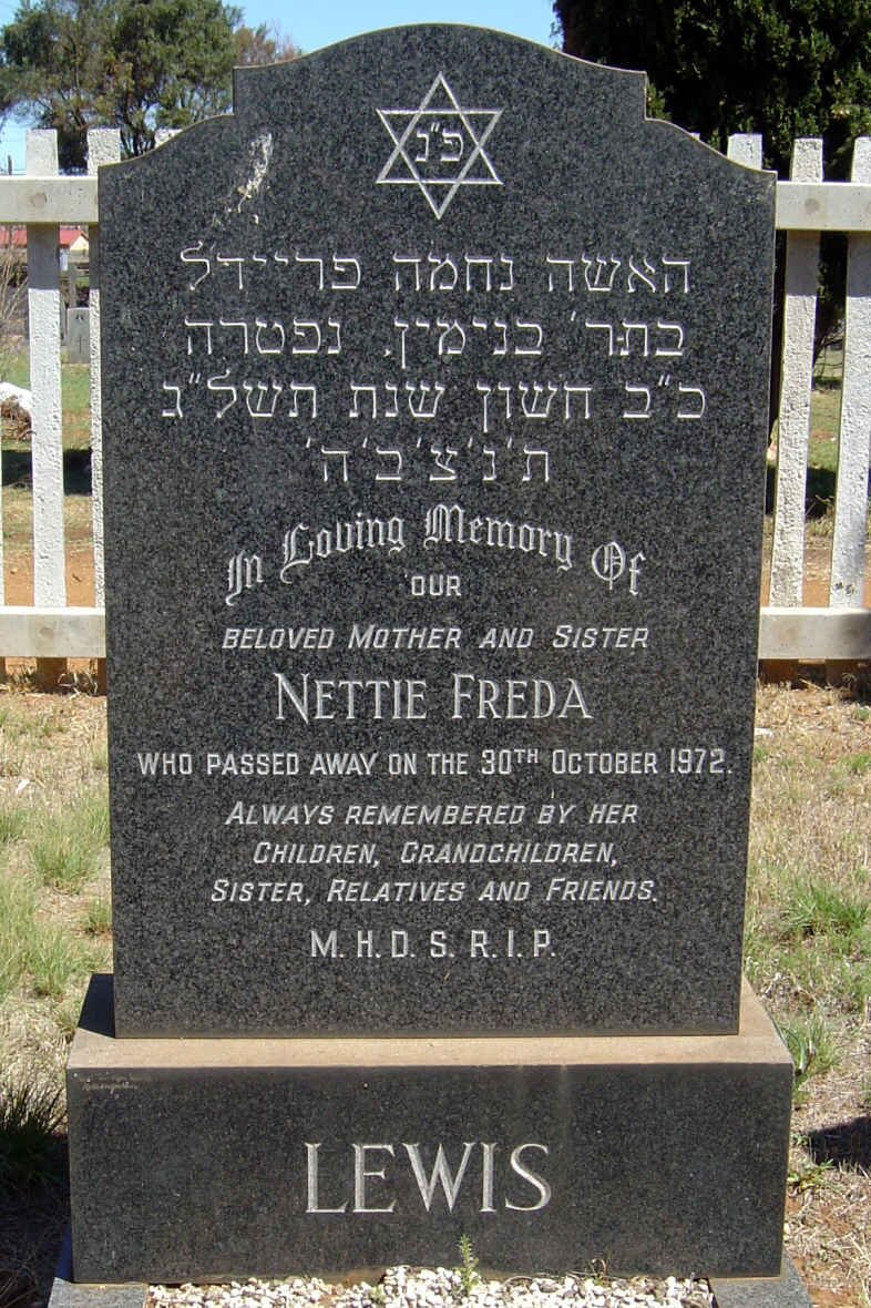 LEWIS Nettie Freda -1972