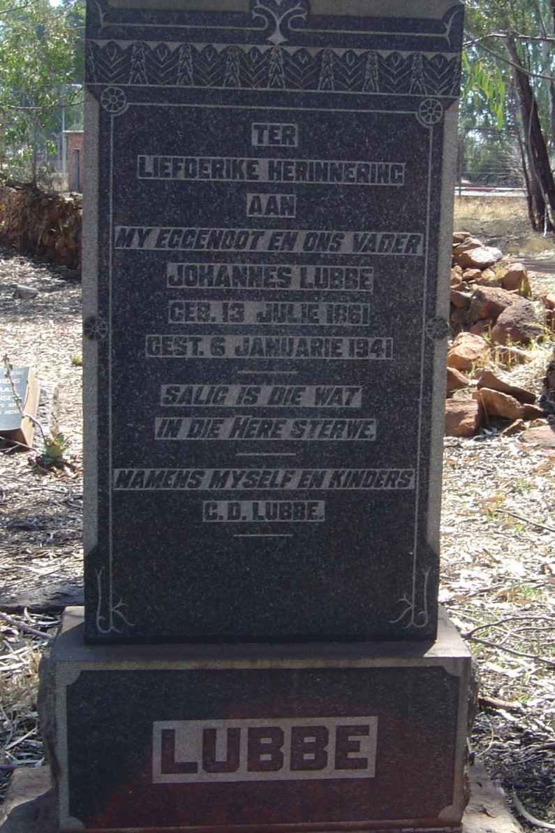 LUBBE Johannes 1861-1941