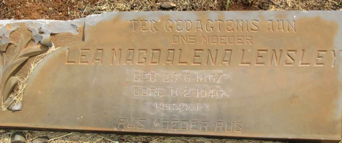LENSLEY Lea Magdalena 1867-1946