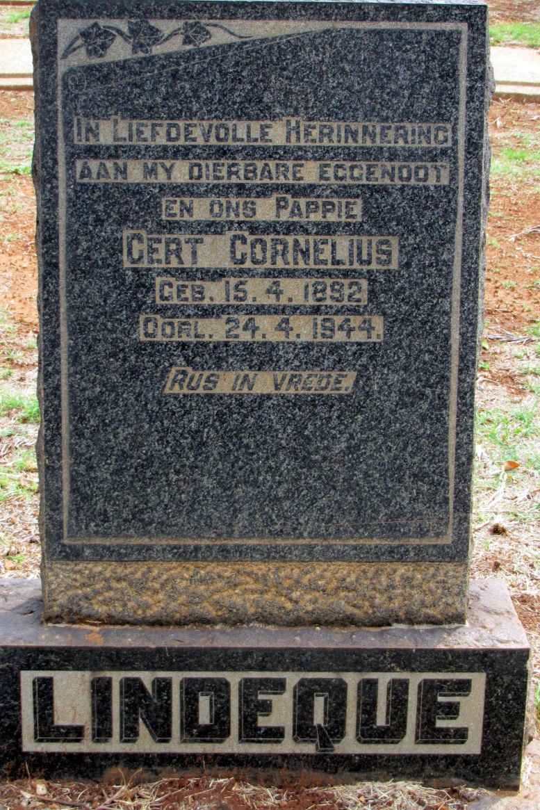 LINDEQUE Gert Cornelius 1892-1944