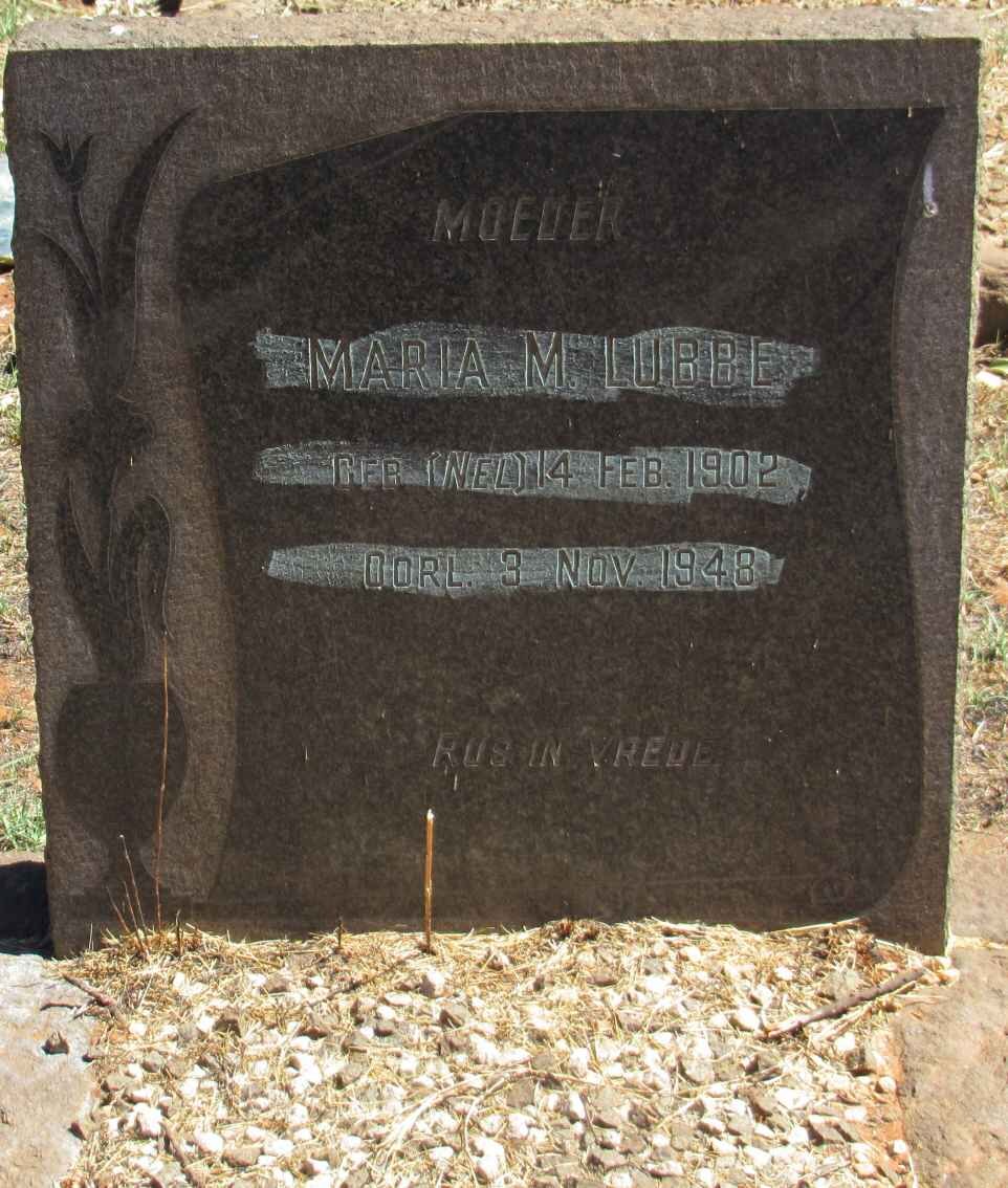 LUBBE Maria M. nee NEL 1902-1948