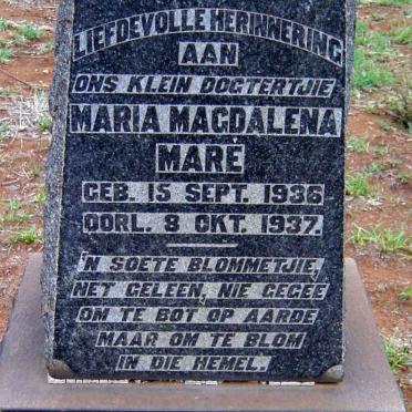 MARÉ Maria Magdalena 1936-1937
