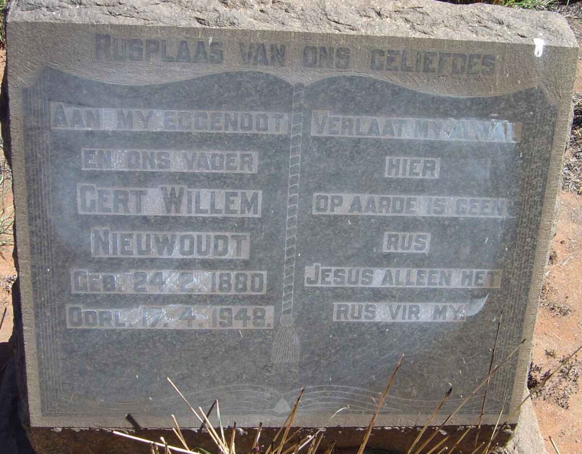 NIEUWOUDT Gert Willem 1880-1948