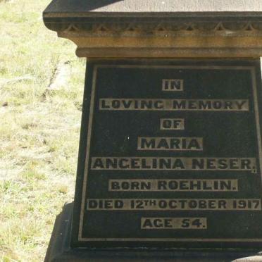 NESER Maria Angelina nee ROEHLIN -1917