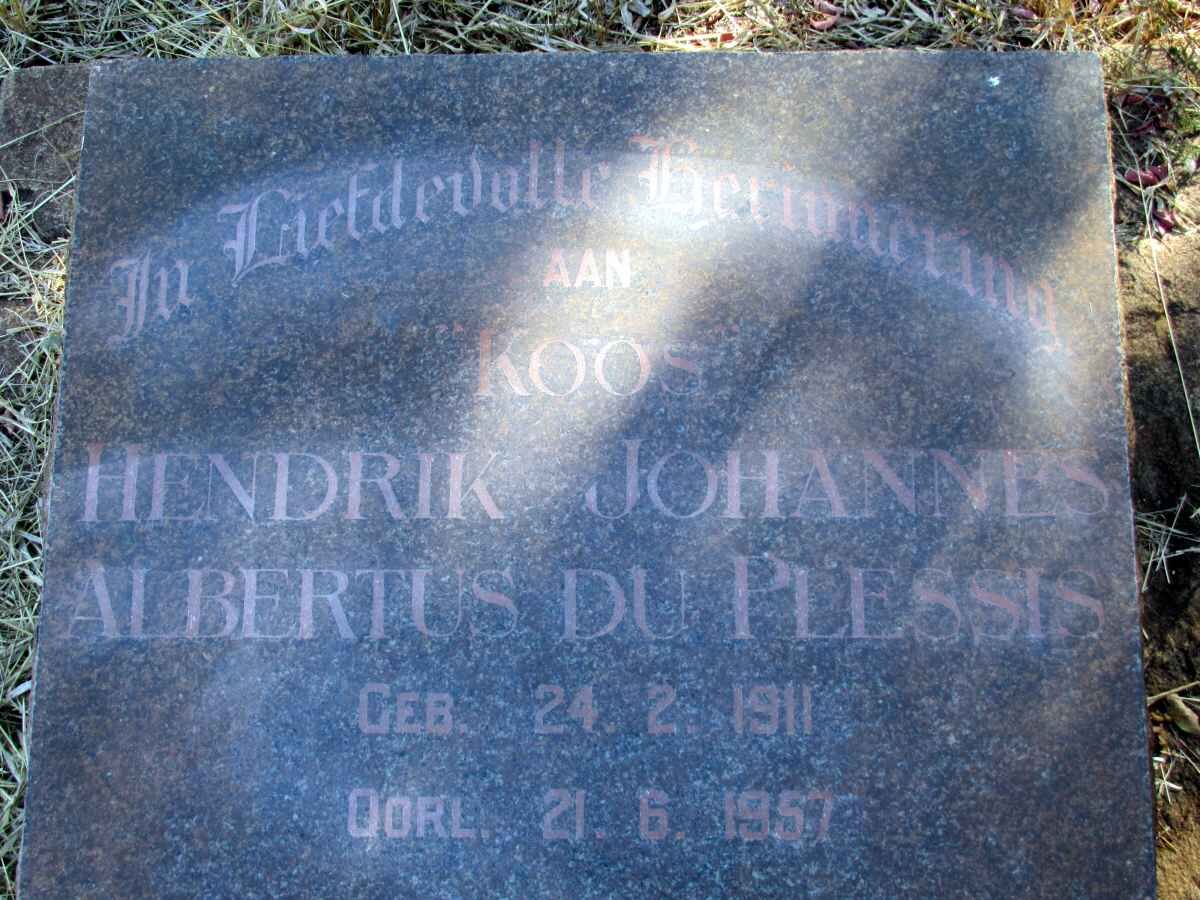 PLESSIS Hendrik Johannes Albertus, du 1911-1957