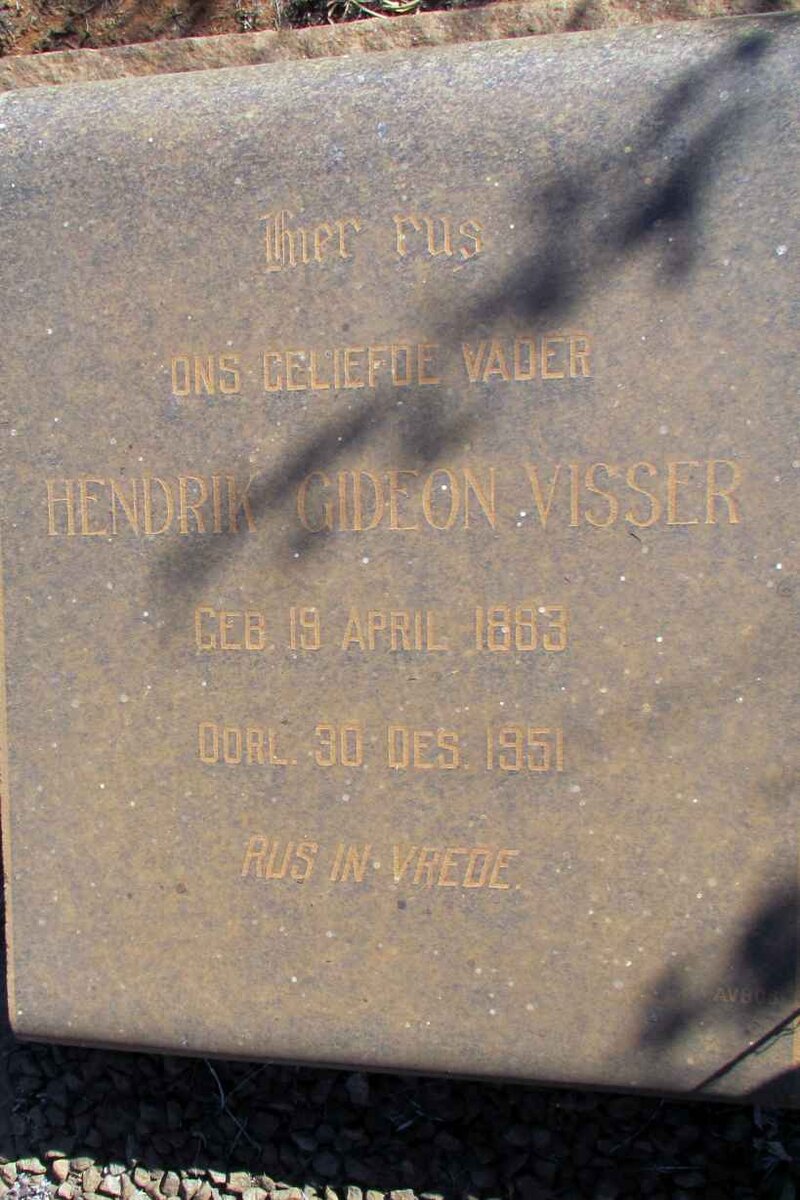 VISSER Hendrik Gideon 1883-1951