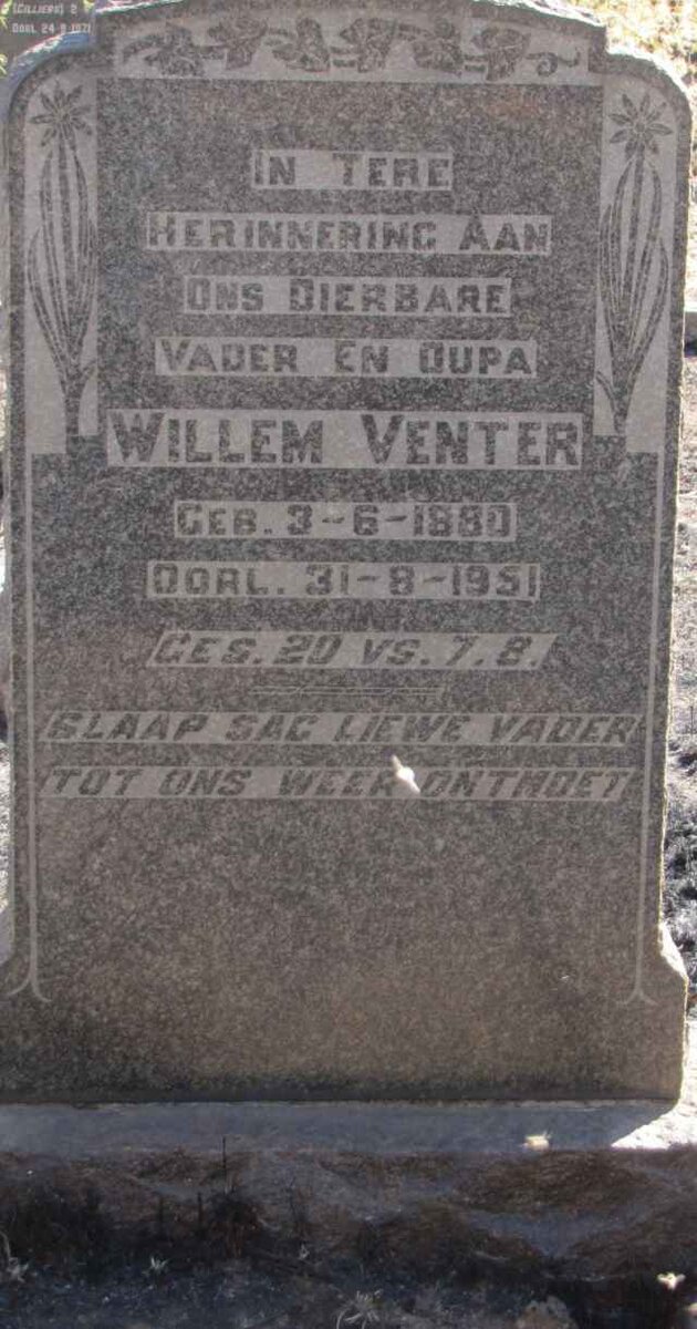 VENTER Willem 1880-1951