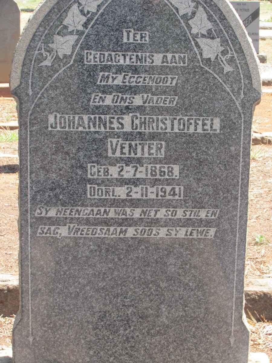 VENTER Johannes Christoffel 1868-1941
