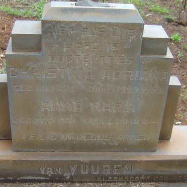 VUUREN Christina Adriaana, van 1938-1959 :: VAN VUUREN Anna Maria 1941-1941