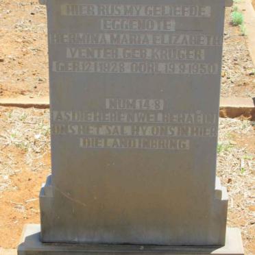 VENTER Hermina Maria Elizabeth nee KRUGER 1928-1950