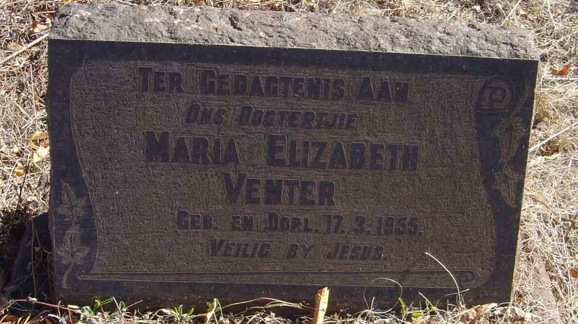 VENTER Maria Elizabeth 1855-1855