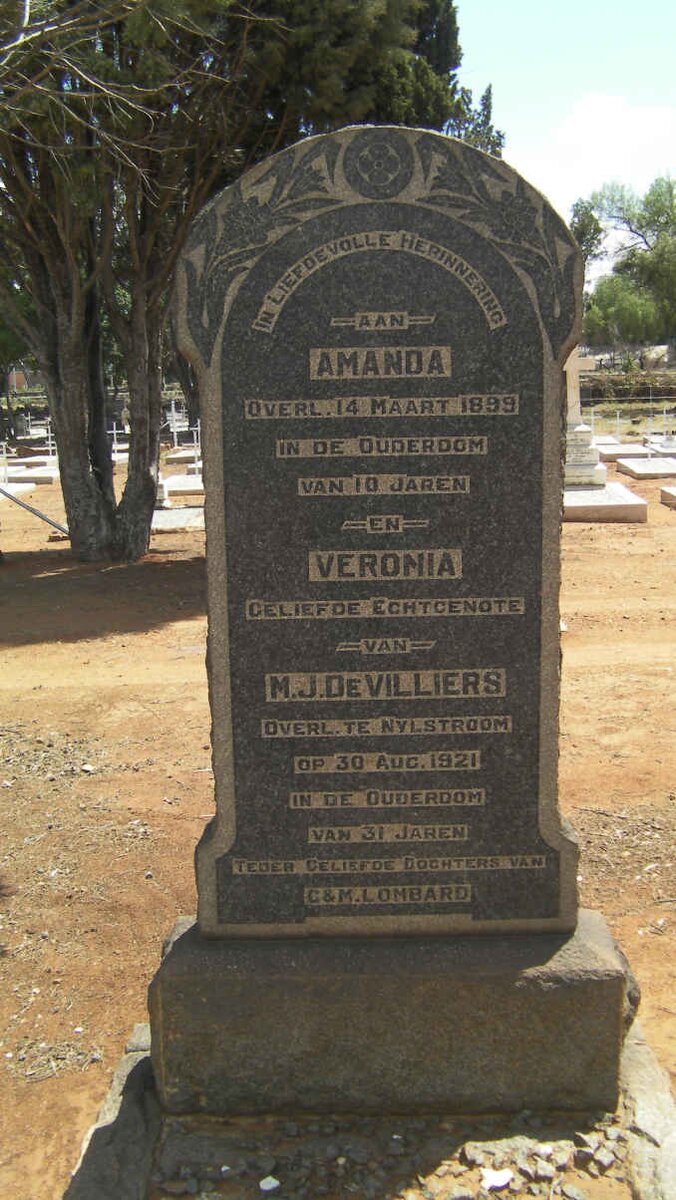 VILLIERS Veronia, de nee LOMBARD -1921 :: LOMBARD Amanda -1899