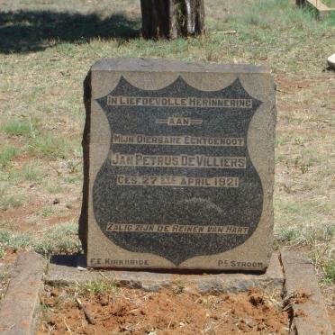 VILLIERS Jan Petrus, de -1921