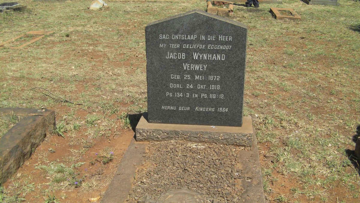 VERWEY Jacob Wynhand 1872-1918