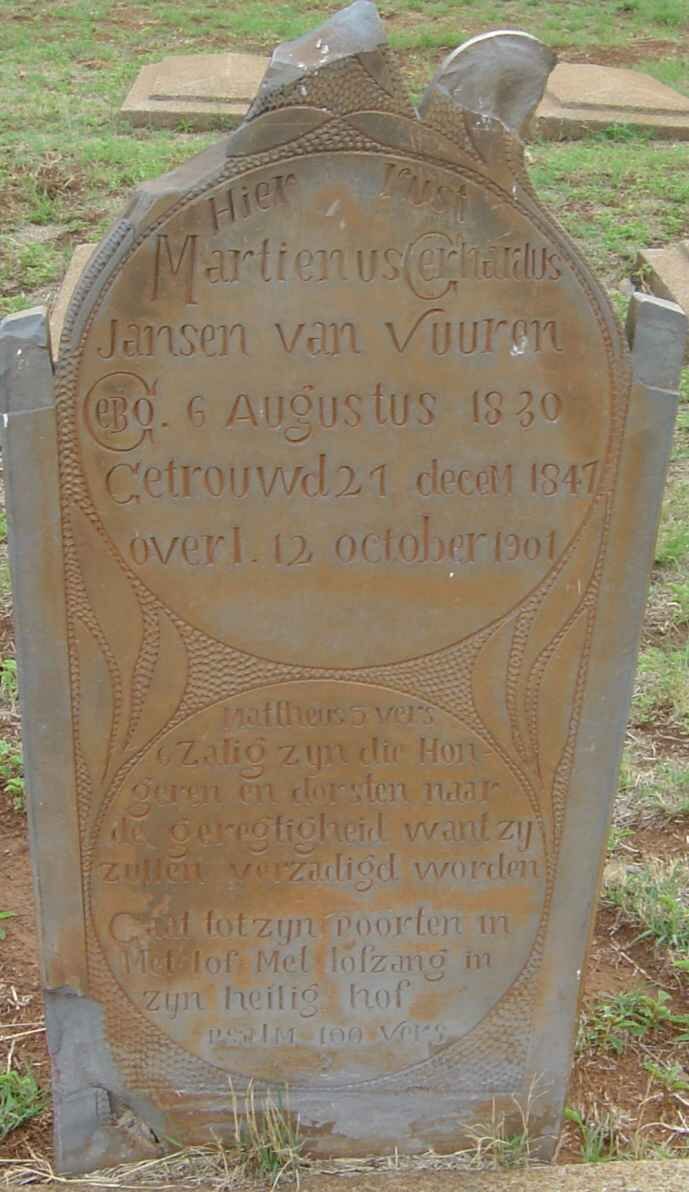 VUUREN Martienus Gerhardus, Jansen van 1830-1901