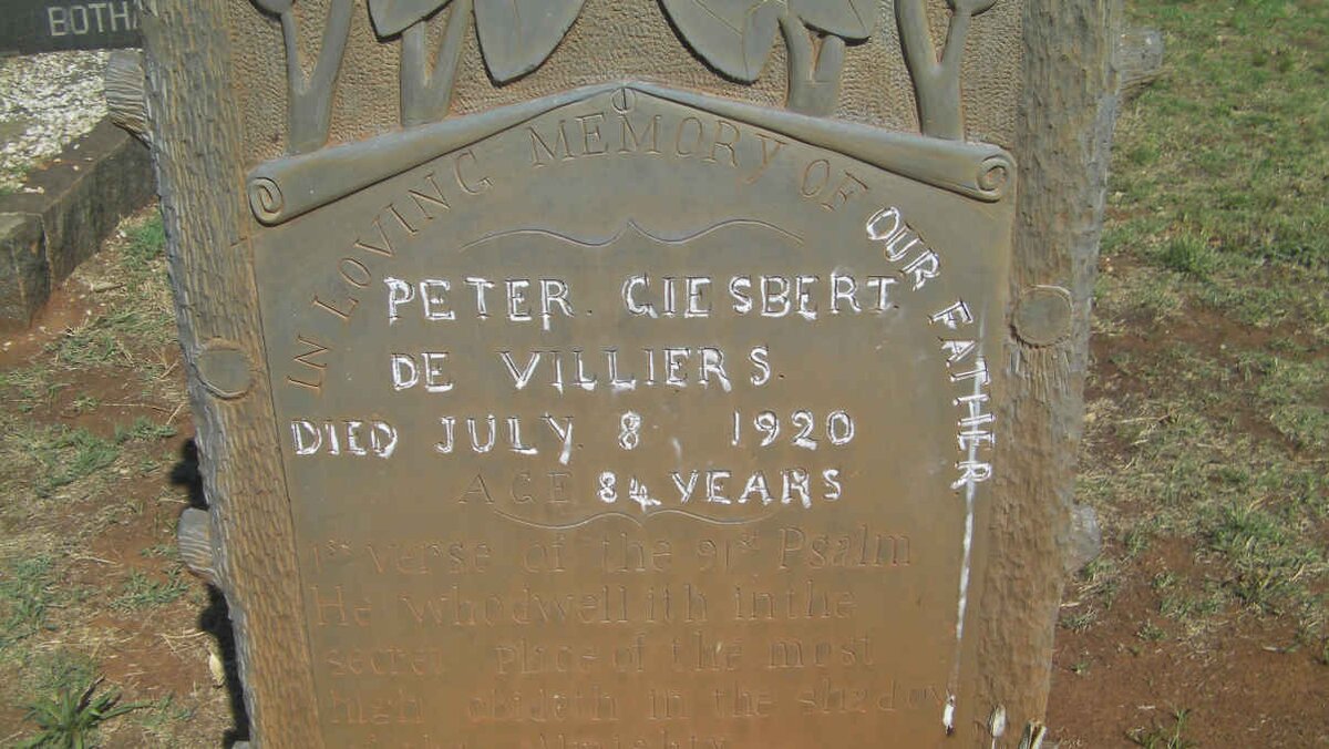 VILLIERS Peter Giesbert, de -1920