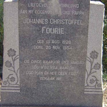 FOURIE Johannes Christoffel 1923-1954