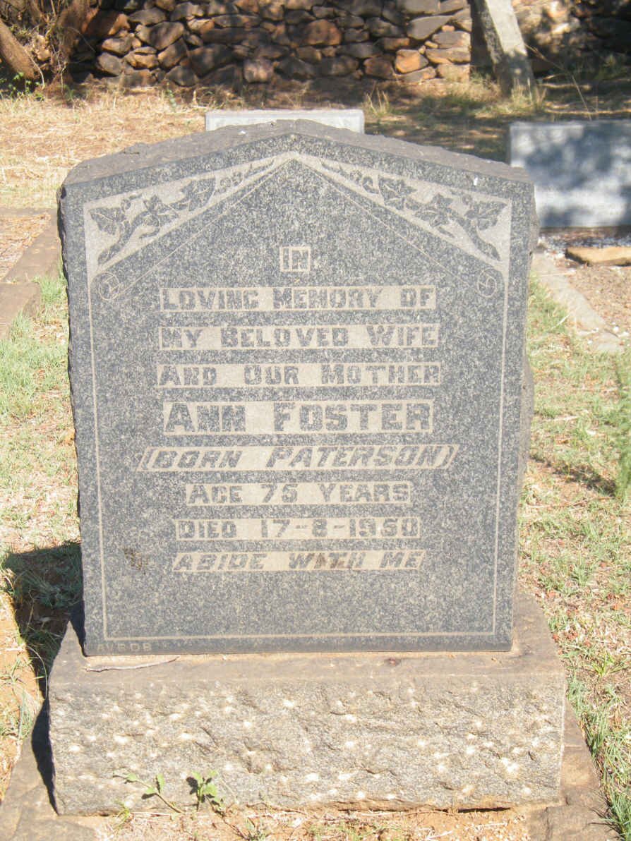 FOSTER Ann nee PATERSON -1950