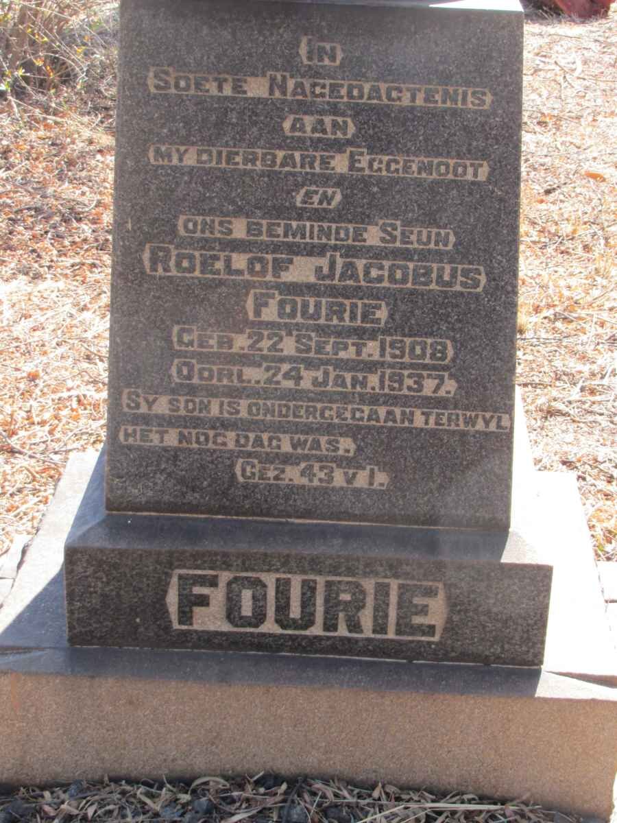 FOURIE Roelof Jacobus 1908-1937