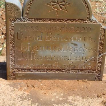 RENSBURG David Benjamin Johannes Jacobes, J.v. 1922-1922
