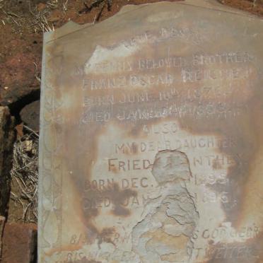 REICHE Franz Oscar 1876-1896 :: ??NTHEY Frieda 1895-1895 