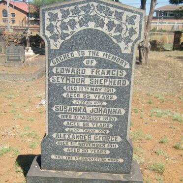 SHEPHERD Edward Francis Seymour -1911 &amp; Susanna Johanna -1920 :: SHEPHERD Alexander George -1911