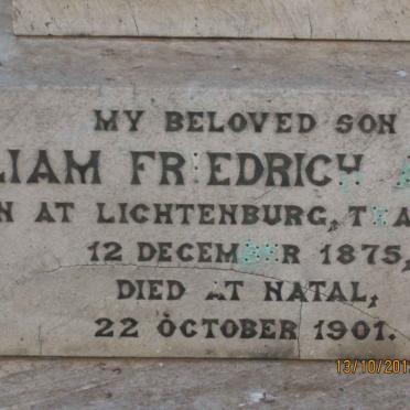 AHRENS William Friedrich 1875-1901