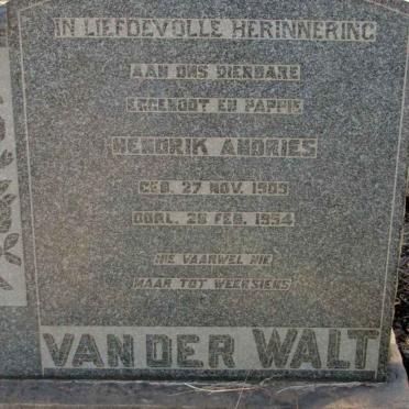 WALT Hendrik Andries, van der 1905-1954