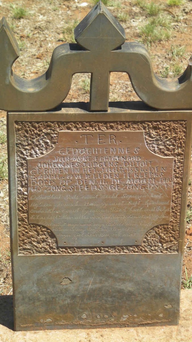 TOIT Johannes Jurgens, du 1854-1905