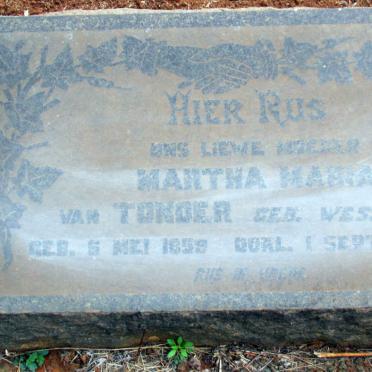 TONDER Martha Maria, van nee WESSELS 185?-1946