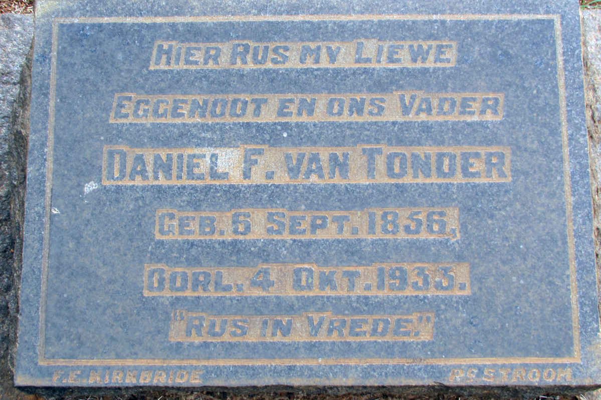 TONDER Daniel F., van 1856-1933