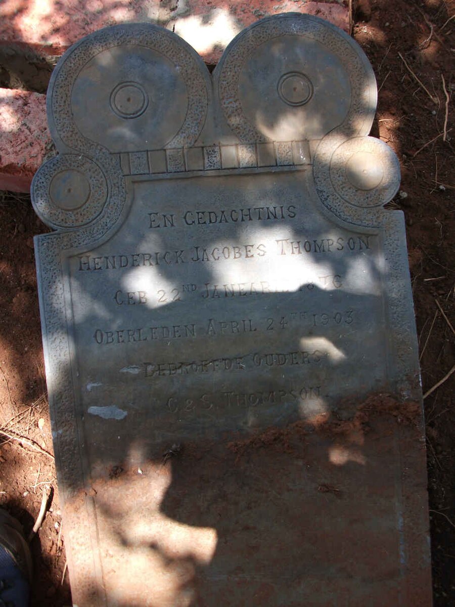 THOMPSON Henderick Jacobes 1876-1903