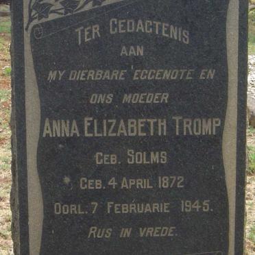 TROMP Anna Elizabeth nee SOLMS 1872-1945