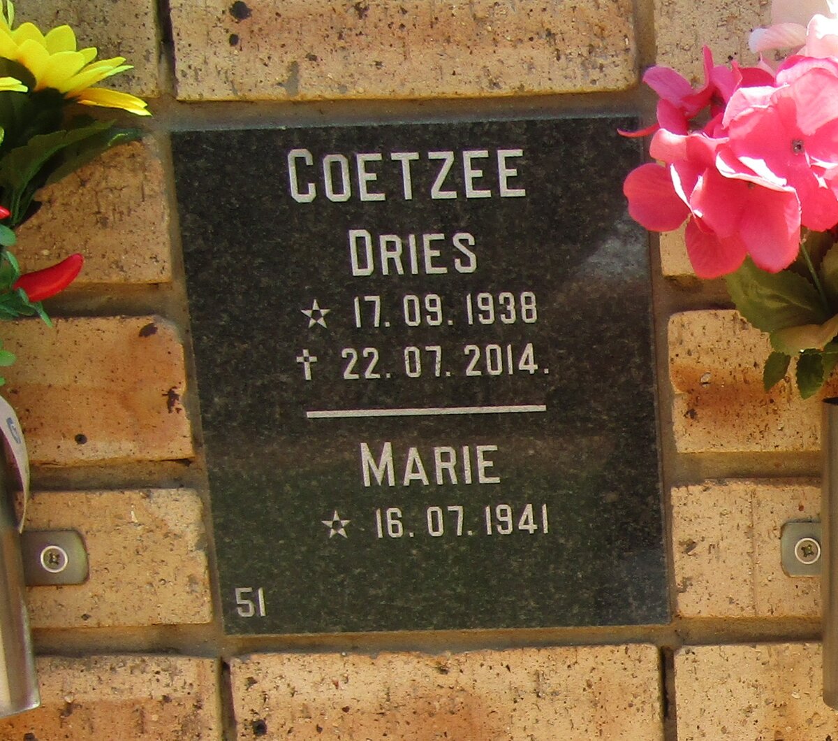 COETZEE Dries 1938-2014 &amp; Marie 1941-